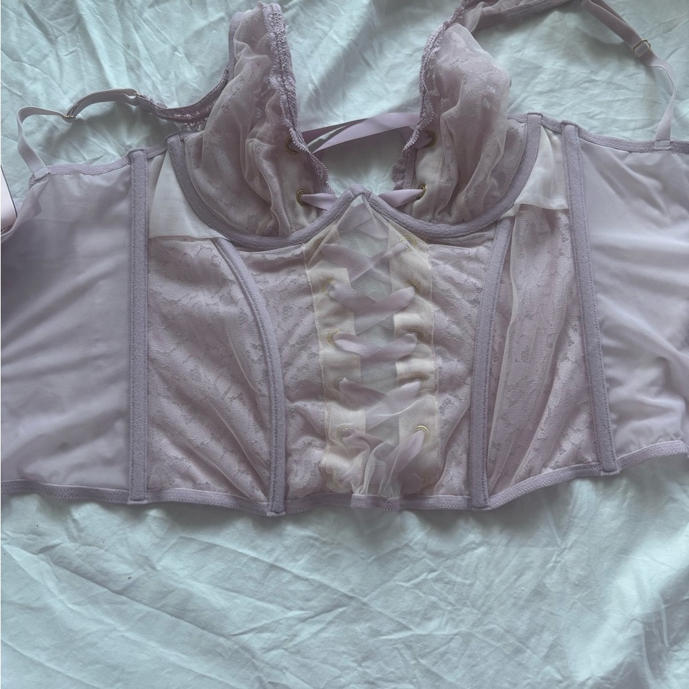Lace-Up Lavender Corset Top Victoria’s Secret 34c - Picture 3 of 8